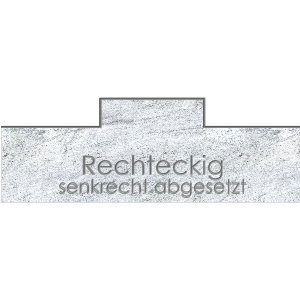 Erhabene Schrift, rechteckig abgesetzt